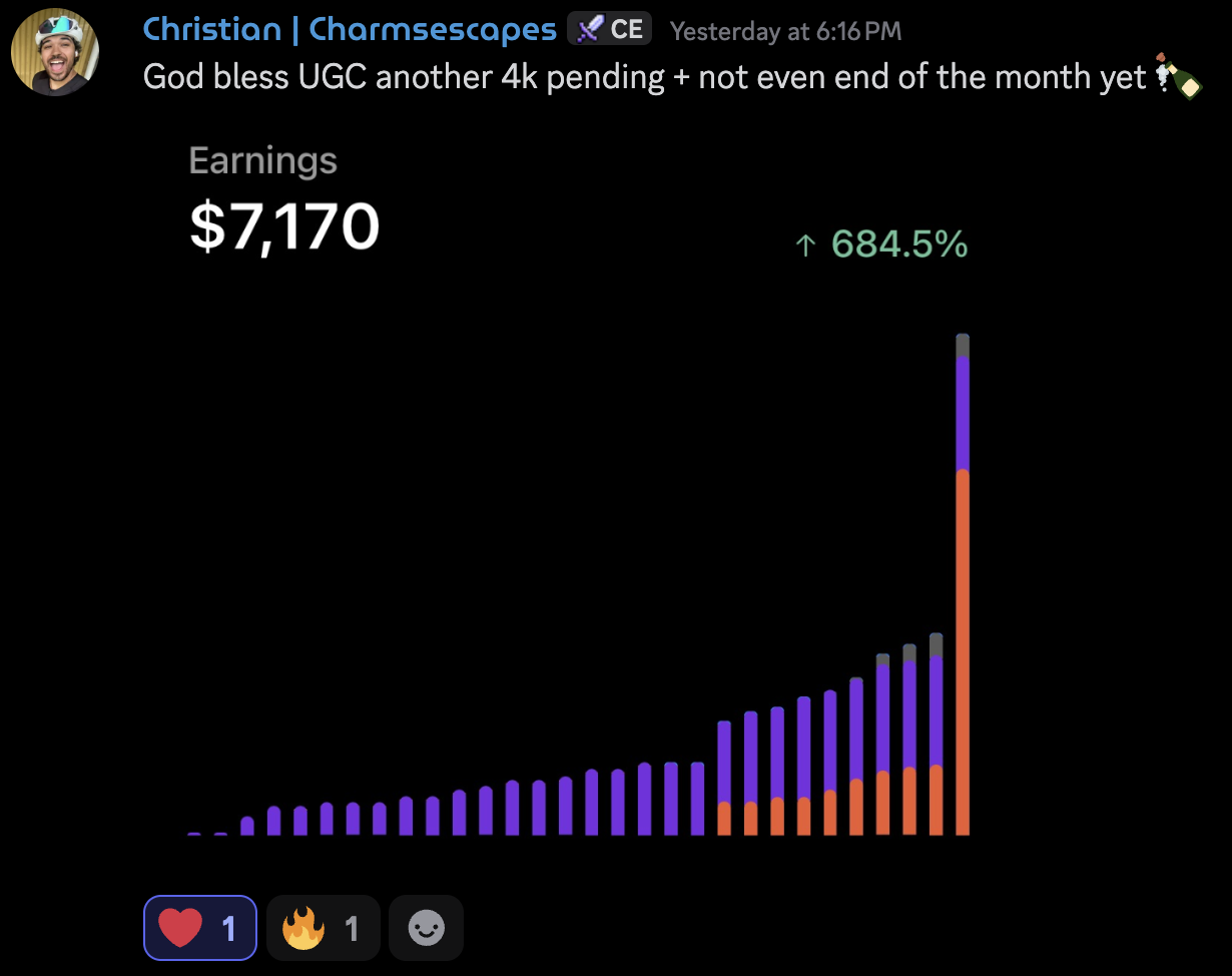 Christian: $7,170 in earnings. Shared with another $4,000 reported pending.